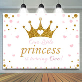 Rosa Und Golden Krone Glücklich 1 Geburtstag für Prinzessin